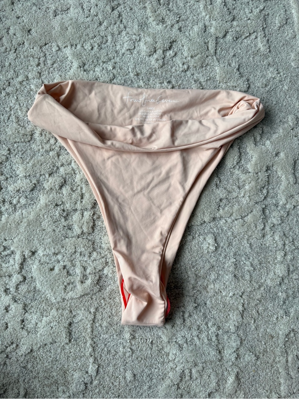 Fold-Over Waist High-Cut Bikini Bottom - Blush